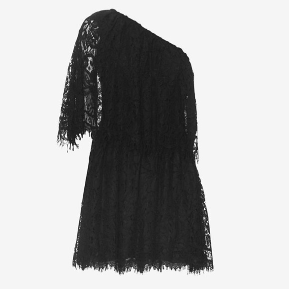ALEXIS Maji One Shoulder Lace Dress in Black - Picture 2 of 4